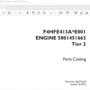 Case F4HFE413AE001 ENGINE 5801451663 Tier 2 Parts Catalog Manual 84371229 - PDF DOWNLOAD