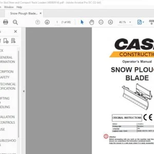 Case LS - LSA Snow Plough Blade Operator's Manual  - PDF DOWNLOAD
