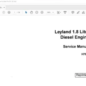 Case Leyland 1.8 Litre Diesel Engine Service Manual H7682 - PDF DOWNLOAD