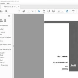 Case M3 Crawler Operator Manual 9-241 - PDF DOWNLOAD