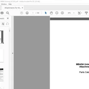 Case MB4 94 Unimog Attachments Parts Catalog Manual - PDF DOWNLOAD