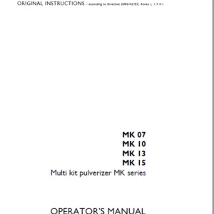 Case MK 07 MK 10 MK 13 MK 15 Multi kit pulverizer MK series Operator's Manual - PDF DOWNLOAD