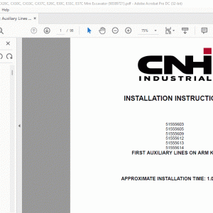 Case New Holland First Auxiliary Lines on Arm Kit Installation Instruction Manual - PDF DOWNLOAD