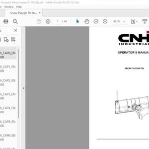 Case New Holland Snow Plough TN Operator's Manual - PDF DOWNLOAD