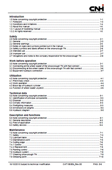 Case New Holland TF FRONT SNOW CUTTER-BLOWER Operator's Manual - PDF ...