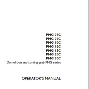 Case PMG 08C PMG 09C PMG 10C PMG 12C PMG 15C PMG 20C PMG 30C Demolition and sorting grab PMG series Operator's Manual