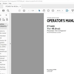 Case PT240D Tier 4B (final) Pneumatic Tire Compactor Operator's Manual 51675506 - PDF DOWNLOAD