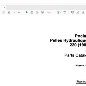 Case Poclain Pelles Hydrauliques 220 (1984) Parts Catalog Manual W13440-71-84 - PDF DOWNLOAD