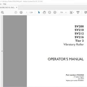 Case SV208 SV210 SV212 SV216 Tier 3 Vibratory Roller Operator's Manual PN 47632844 - PDF DOWNLOAD