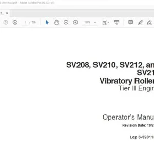 Case SV208 SV210 SV212 & SV216 Vibratory Rollers Operator's Manual - PDF DOWNLOAD