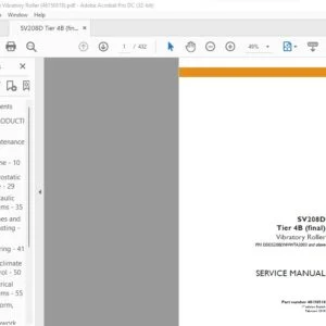 Case SV208D Tier 4B (final) Vibratory Roller Service Manual PN 48150518 - PDF DOWNLOAD