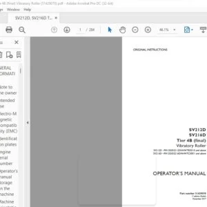 Case SV212D SV216D Tier 4B (final) Vibratory Roller Operator's Manual PN 51429070 - PDF DOWNLOAD