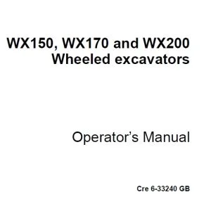 Case WX150 WX170 & WX200 Wheeled Excavators Operator's Manual 6-33240 - PDF DOWNLOAD
