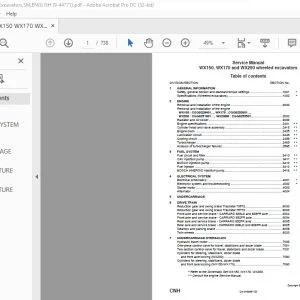 Case WX150 WX170 & WX200 wheeled Excavators Service Manual - PDF DOWNLOAD