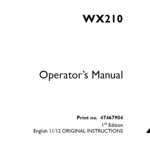 Case WX210 Wheeled Excavator Operators Manual 47467904 - PDF DOWNLOAD