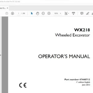 Case WX218 Wheeled Excavator Operator's Manual 47440713 - PDF DOWNLOAD
