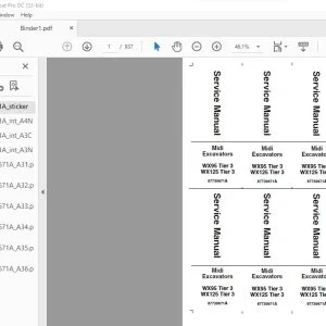 Case WX95 Tier 3 WX125 Tier 3 Midi Excavators Service Manual 87730671A - PDF DOWNLOAD