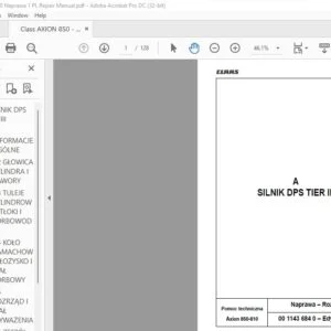 Claas Axion 850-810 Naprawa Repair Manual - PDF DOWNLOAD