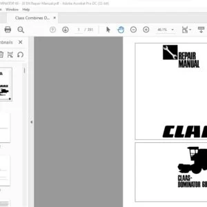Claas Dominator 68-38 Repair Manual- PDF DOWNLOAD