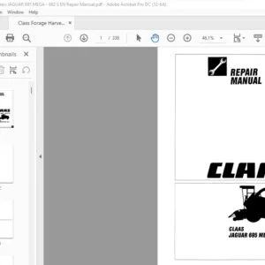 Claas JAGUAR 695 MEGA -682 S Repair Manual - PDF DOWNLOAD