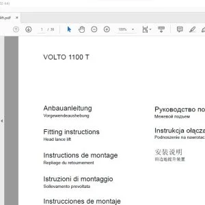 Class Tedders VOLTO 1100 T Head lance lift Fitting Instructions Manual - PDF DOWNLOAD