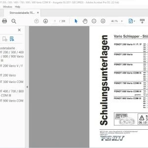 FENDT 200 Vario V  F  P 200 300 400 700 800 900 Vario Schlepper - Störcodetabellen Schulungsunterlagen - PDF