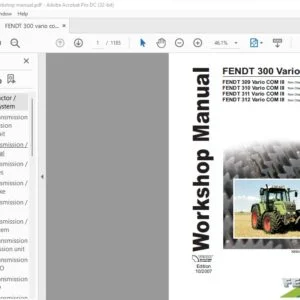 FENDT 300 Vario COM III SERIES 309 310 311 312 WORKSHOP MANUAL - PDF DOWNLOAD