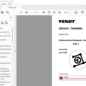 FENDT Elektronische Hubwerks - Regelung EHR C Favorit 500 900 SERVICE - TRAINING Manual - PDF DOWNLOAD (German)