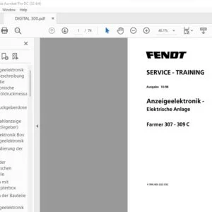 FENDT Farmer 307 - 309 C SERVICE - TRAINING Manual - PDF DOWNLOAD (German)