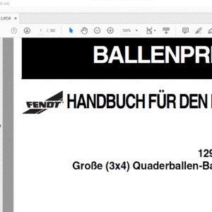 FENDT ™ 1290N  1290S Große (3x4) Quaderballen-Ballenpresse HANDBUCH FUR DEN FAHRER - PDF DOWNLOAD(German)