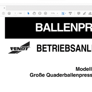 FENDT™ 1270 1270s GroBe Quaderballenpresse (70 x 120) BETRIEBSANLEITUNG - PDF DOWNLOAD (German)