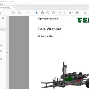 Fendt Bale Wrapper Rollector 130 Operator's Manual - PDF DOWNLOAD