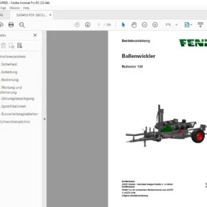 Fendt Ballenwickler Rollector 130 Betriebsanleitung Manual - PDF DOWNLOAD (German)