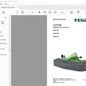Fendt CUTTER Segador de tambores 2940 FPV 3140 FPV 3340 FPV Manual del operario - PDF DOWNLOAD (Spanish)