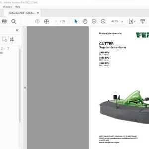 Fendt CUTTER Segador de tambores 2940 FPV 3140 FPV 3340 FPV Manual del operario - PDF DOWNLOAD (Spanish)