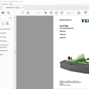Fendt CUTTER Trommelmahwerk 2940 FPV 3140 FPV 3340 FPV Betriebsanletiung - PDF DOWNLOAD