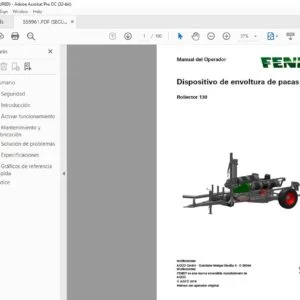 Fendt Dispositivo de envoltura de pacas Rollector 130 Manual del Operador - PDF DOWNLOAD(Spanish)