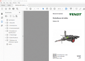 Fendt Emballeuse de balles Rollector 160 Manuel de l'opérateur - PDF DOWNLOAD(French)