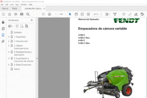 Fendt Empacadora de cámara variable 4160 V 4160 V Xtra 4180 V 4180 V Xtra Manual del Operador - PDF DOWNLOAD (Spanish)