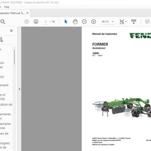 Fendt FORMER Andaineur 10065 Manuel de l'opérateur - PDF DOWNLOAD (French)
