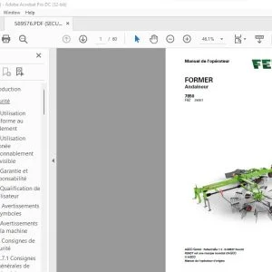Fendt FORMER Andaineur 7850 Manuel de l'opérateur - PDF DOWNLOAD (French)