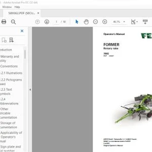 Fendt FORMER Rotary rake 1502 Operator's Manual - PDF DOWNLOAD
