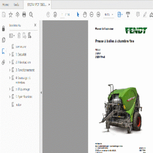 Fendt Presse à balles à chambre fixe 1125 F 2125 F 2125 F Profi Manuel de l'opérateur - PDF DOWNLOAD(French)