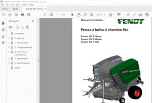 Fendt Presse à balles à chambre fixe Rotana 130 F Master Rotana 130 F Xtra Manuel de l'opérateur - PDF DOWNLOAD (French)