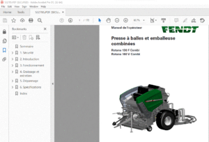 Fendt Presse à balles et emballeuse combinées Rotana 130 F Combi Rotana 160 V Combi Manuel de l'opérateur - PDF DOWNLOAD(French)