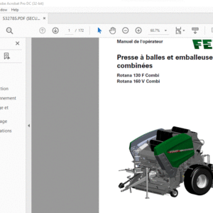 Fendt Presse à balles et emballeuse combinées Rotana 130 F Combi Rotana 160 V Combi Manuel de l'opérateur - PDF DOWNLOAD(French)