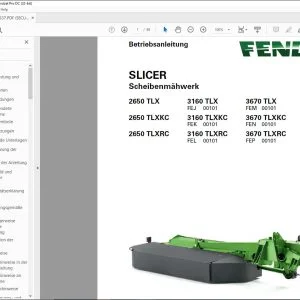Fendt SLICER Scheibenmahwerk  2650 TLX 2650 TLXKC 2650 TLXRC 3160 TLX 3160 TLXKC 3160 TLXRC 3670 TLX 3670 TLXKC 3670 TLXRC Betriebsanleitung - PDF