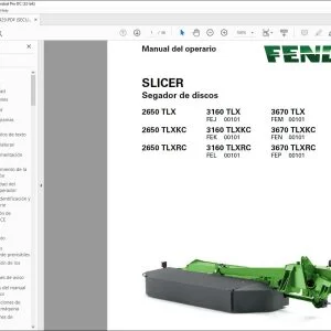 Fendt SLICER Segador de discos 2650 TLX 2650 TLXKC 2650 TLXRC 3160 TLX 3160 TLXKC 3160 TLXRC 3670 TLX 3670 TLXRC Manual del operario - PDF