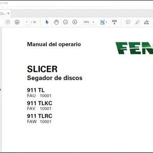 Fendt Slicer Segador de discos giratorio 911 TL 911 TLKC 911 TLRC Manual del operario  - PDF DOWNLOAD (Spanish)