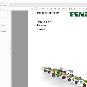 Fendt TWISTER Faneuse 7706 DN Manuel de l'opérateur - PDF DOWNLOAD (French)